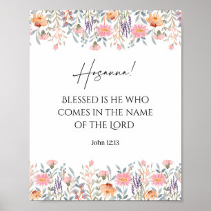 Bloemenpalmzondag Schriftdruk   Hosanna Bible Poster