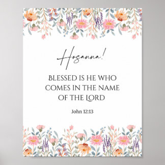 Bloemenpalmzondag Schriftdruk | Hosanna Bible Poster