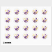 Bloemenpansy Ronde Sticker (Vel)