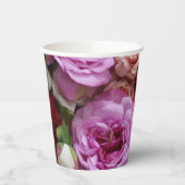 Bloemenpapieren bekers met rozen en pioenrozen (Links)