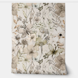 Bloemenparadijs beige behang rolletjes