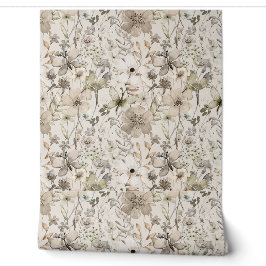 Bloemenparadijs beige behangrollen - klein behang