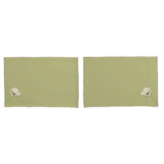Bloemenparadijs groene bloem B pair hoesjes Kussensloop (Voorkant-Set)