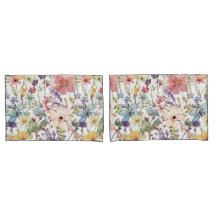 Bloemenparadijs op witte paar hoesjes voor kussens