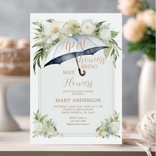 Bloemenparaplu April Douches brengen mei bloemen Kaart