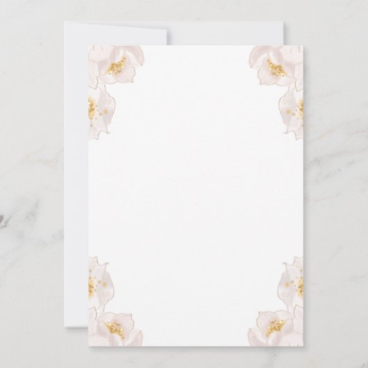 Bloemenparaplu Glitter Baby shower Invitation Kaart (Achterkant)