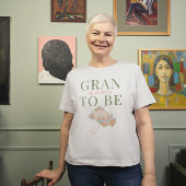 Bloemenparaplu GRAN TO BE TEXT BACK Baby shower T-shirt