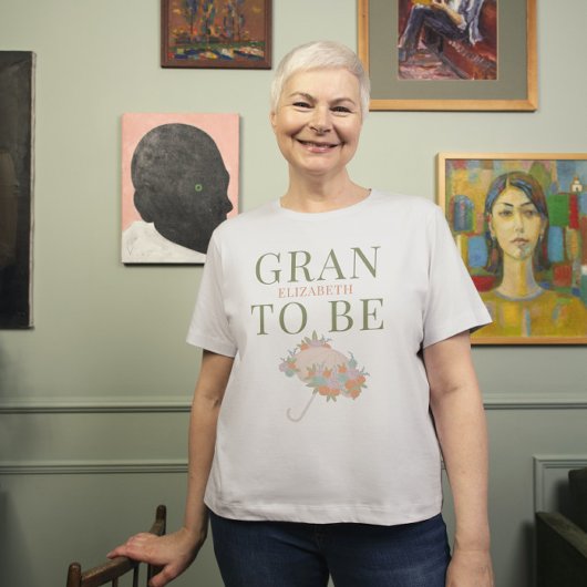 Bloemenparaplu GRAN TO BE TEXT BACK Baby shower T-shirt