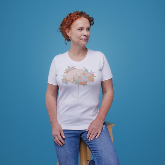 Bloemenparaplu MAM TE ZIJN TEKST TERUG Baby shower T-shirt