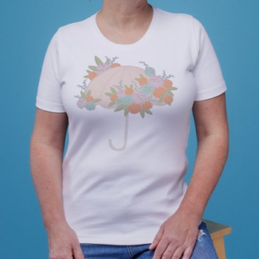 Bloemenparaplu MAM TE ZIJN TEKST TERUG Baby shower T-shirt