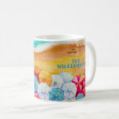 Bloemenparaplu's in de zand koffiemok (Voorkant rechts)