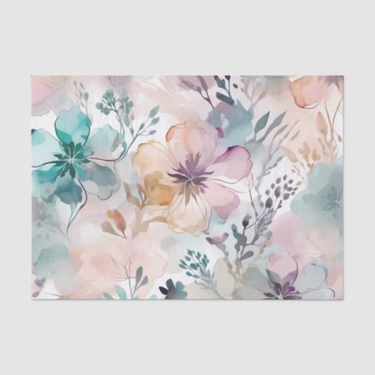 Bloemenpastel dromerig tissuepapier (Voorkant)