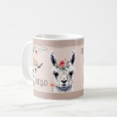 Bloemenpastel Schattige Llama Alpaca Mok (Voorkant links)