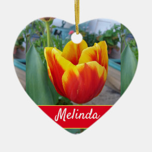  bloemenpastel tulp rode vrouwen keramisch ornament