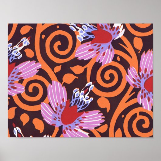 bloemenpatronen B Klein Poster (Voorkant)