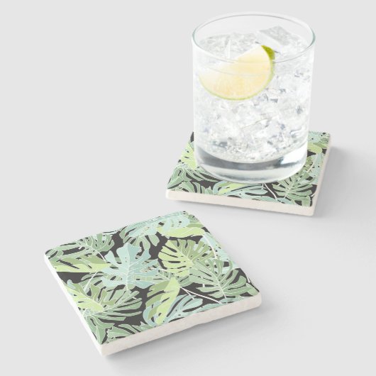 BloemenPatroon 2 van het oerwoud Stenen Onderzetter (Zijkant)