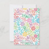 Bloemenpatroon - 3x5 Baby shower Uitnodiging (Achterkant)