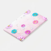 Bloemenpatroon 7 post-it® notes (Schuin)