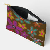 Bloemenpatroon Aangepaste naam Bruin Etui (Open)