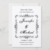  bloemenpatroon Bewaar de trouwdatum Save The Date (Voorkant)