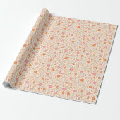 Bloemenpatroon Cadeaupapier (Uitgerold)