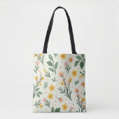 bloemenpatroon-Canvas tas (Voorkant)
