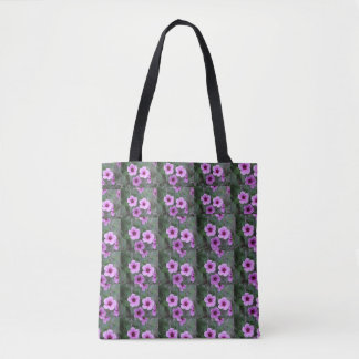 Bloemenpatroon Canvas tas met zwarte handgrepen