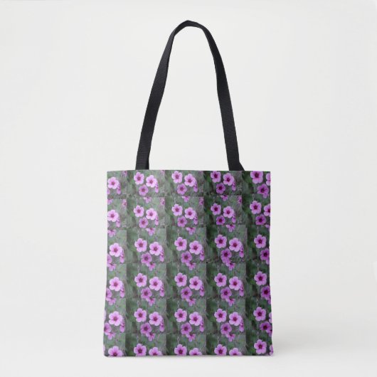 Bloemenpatroon Canvas tas met zwarte handgrepen (Voorkant)