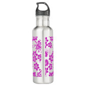 Bloemenpatroon D02.pink.b Waterfles (Achterkant)