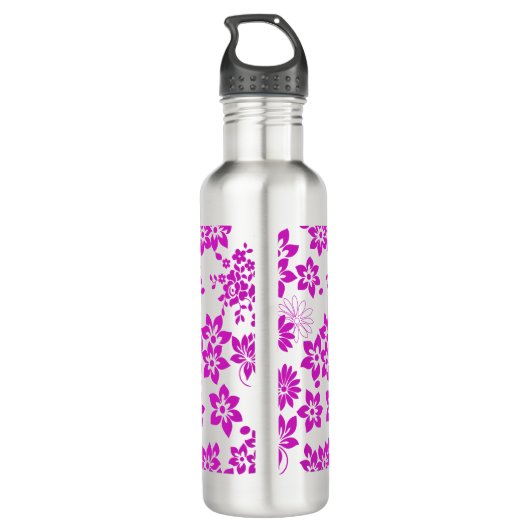 Bloemenpatroon D02.pink.b Waterfles (Achterkant)