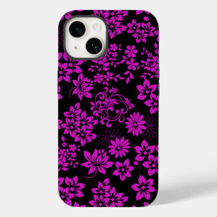 Bloemenpatroon D02.pink.b Zwart BG Case-Mate iPhone 14 Hoesje