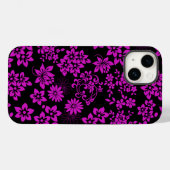 Bloemenpatroon D02.pink.b Zwart BG Case-Mate iPhone Case (Achterkant (horizontaal))