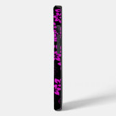 Bloemenpatroon D02.pink.b Zwart BG Case-Mate iPhone Case (Achterkant / Links)