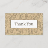 Bloemenpatroon Elegante Botanische Orde Dank u Visitekaartje (Voorkant)