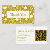 Bloemenpatroon Elegante Botanische Orde Dank u Visitekaartje (Voorkant / Achterkant)