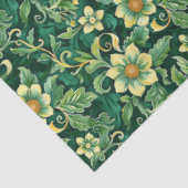 Bloemenpatroon Emerald Green Vines Decoupage Tissuepapier (Detail)