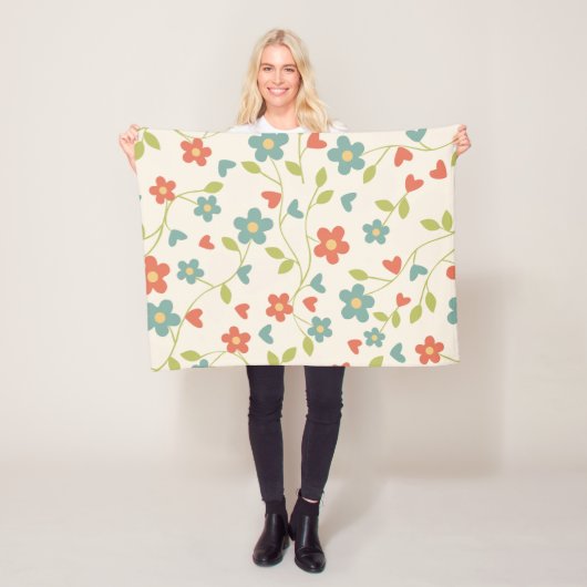 Bloemenpatroon Fleece Deken (In situ)