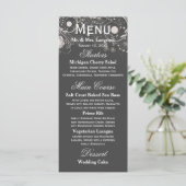 Bloemenpatroon Grijs/Wit - Ontvangst Menu (Staand voorkant)