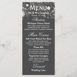 Bloemenpatroon Grijs/Wit - Ontvangst Menu
