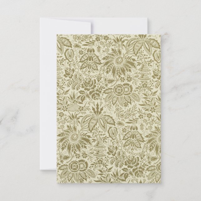 Bloemenpatroon Groene salie Antiek Damask (Voorkant)
