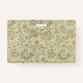 Bloemenpatroon Groene salie Antiek Damask Badge (Achterkant)