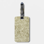 Bloemenpatroon Groene salie Antiek Damask Bagagelabel (Achterkant verticaal)
