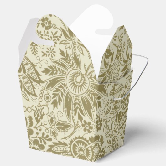 Bloemenpatroon Groene salie Antiek Damask Bedankdoosjes (Geopend)