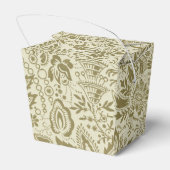 Bloemenpatroon Groene salie Antiek Damask Bedankdoosjes (Achterkant)