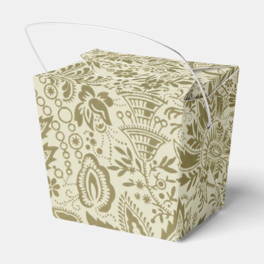 Bloemenpatroon Groene salie Antiek Damask Bedankdoosjes (Achterkant)