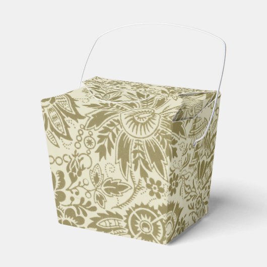 Bloemenpatroon Groene salie Antiek Damask Bedankdoosjes (Voorkant Zijde)