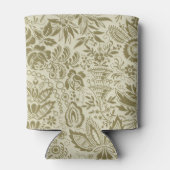 Bloemenpatroon Groene salie Antiek Damask Blikjeskoeler (Achterkant)