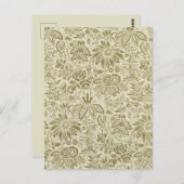 Bloemenpatroon Groene salie Antiek Damask Briefkaart (Voorkant / Achterkant)