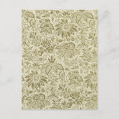 Bloemenpatroon Groene salie Antiek Damask Briefkaart (Voorkant)