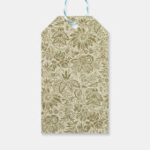 Bloemenpatroon Groene salie Antiek Damask Cadeaulabel (Achterkant)